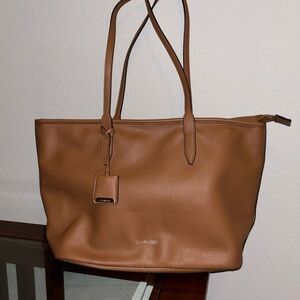 Calvin Klein brown medium tote bag